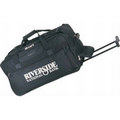 Black Rolling Duffel Bag w/ 4 Outside Zipper Pockets (22"x12 1/2"x11 1/2")